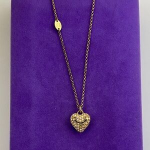 💛 Y2K Juicy Couture Gold Plated Crystal Heart Necklace